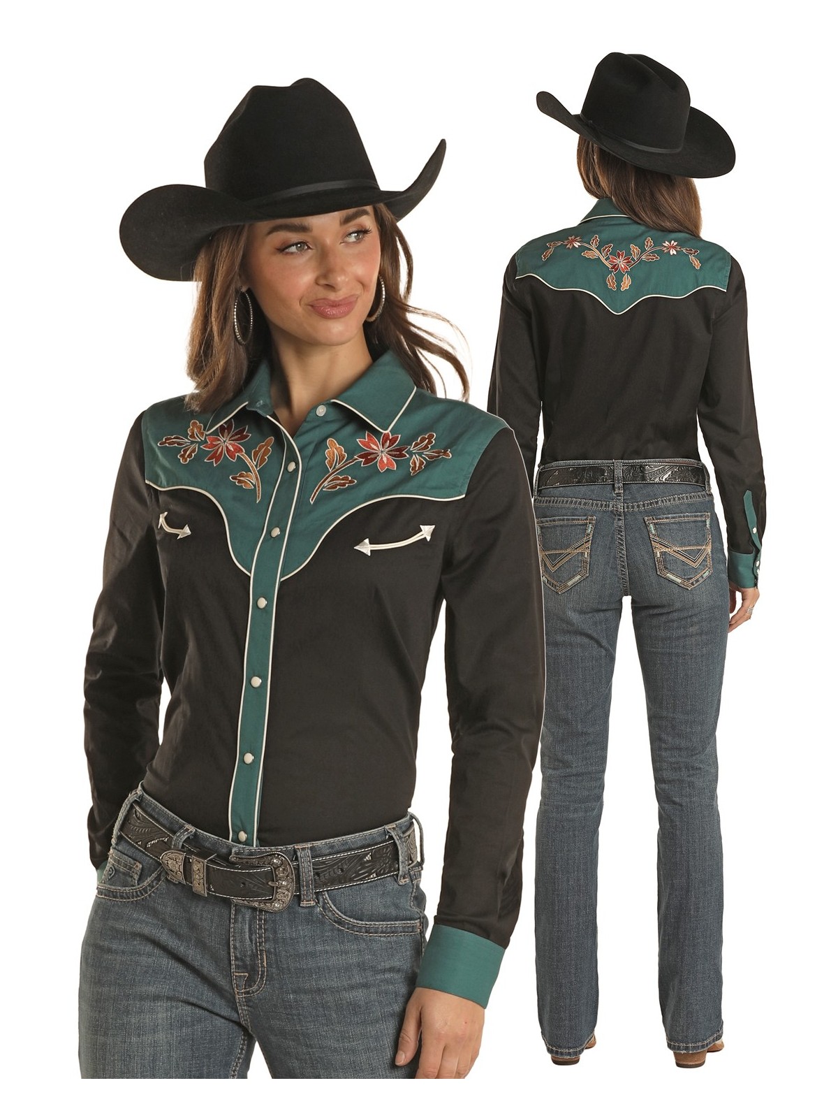 Retro Westernshirt Flower