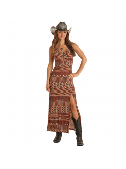 Kleid mit Geo Print - Burnt...