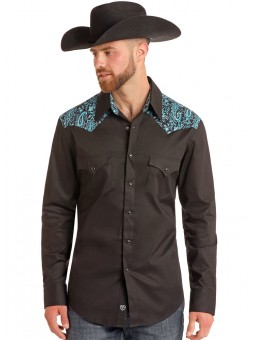 Turquoise Paisley LS Shirt