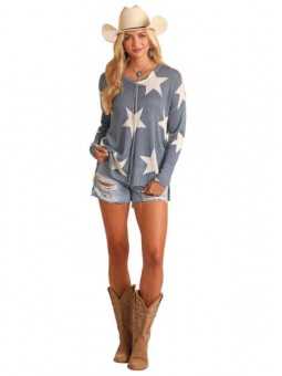 Women's Sky Blue Star Print...