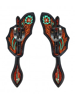 Tooled Buckaroo Spur Straps