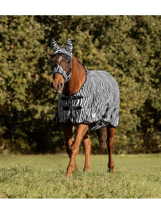 Waldhausen Fliegendecke Zebra 63130012 Frontansicht mit Zebra Maske