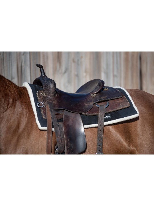 Classic Equine PTP2BK saddle pad on horse with saddle