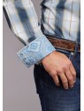 Stetson 11-001-0478-5016 BU Wester Shirt Denim Blue Cuff Detail