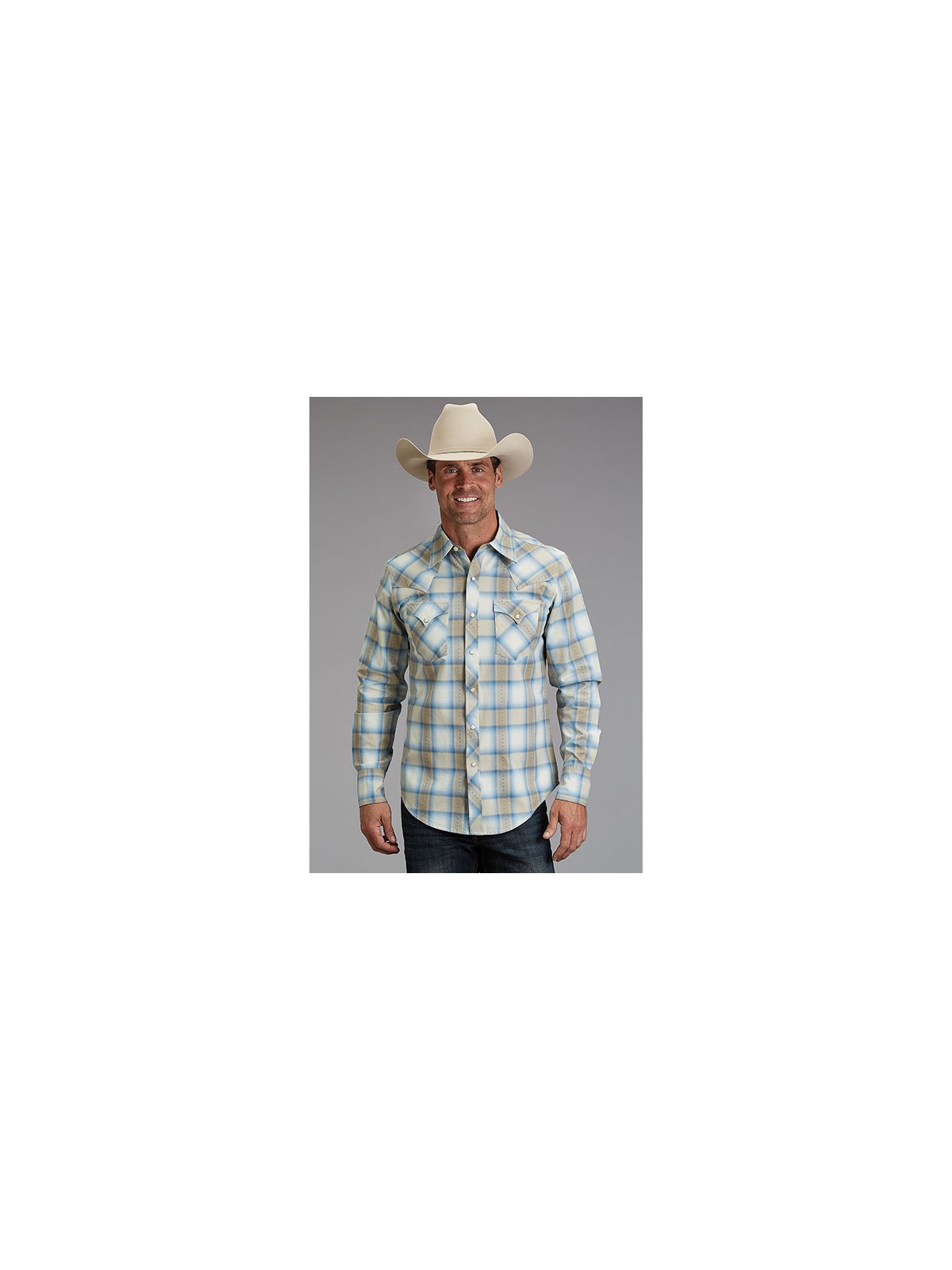 11-001-0478-2044 BR Stetson Herrenhemd Sand Dobby Plaid 11-001-0478-2044 BR Stetson Herrenhemd Sand Dobby Plaid