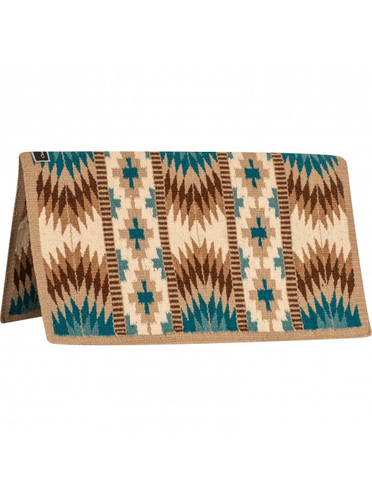 Classic Equine Show Saddle Blanket Sand / Turquoise SHB24SNTQ