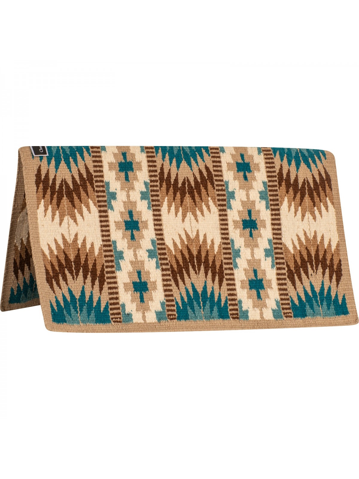 Classic Equine Show Saddle Blanket Sand / Turquoise SHB24SNTQ Classic Equine Show Saddle Blanket Sand / Turquoise SHB24SNTQ