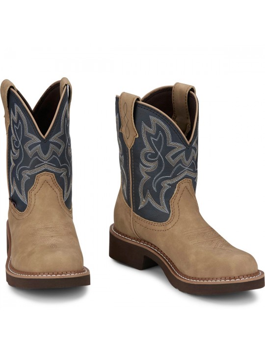 Ein Paar Justin Damen Gipsy Westernstiefel Kay 8″ Honig / Blau GY9550 Ein Paar Justin Damen Gipsy Westernstiefel Kay 8″ Honig / Blau GY9550