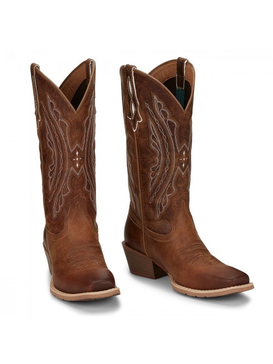 Ein Paar Justin Damen Western Boot Rein 12″ Pull‑On Waxy Tan JBL2962 Ein Paar Justin Damen Western Boot Rein 12″ Pull‑On Waxy Tan JBL2962