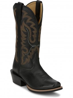 Justin Men’s Western Boot Cowboy Town 13″ Midnight Goat FN7256