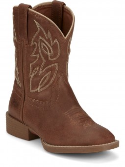 Justin Kids' Western Boot Canter Junior 8″ Amber JK7516
