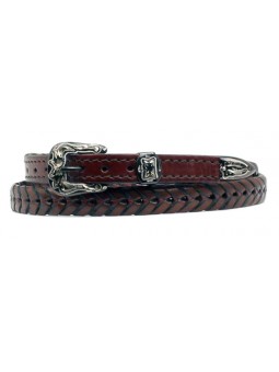 Hatband Leather Laced Brown