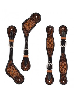 Floral Tooled Spur Straps