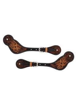 Floral Tooled Spur Straps