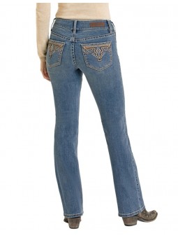 Mid Rise Steer Head Bootcut...