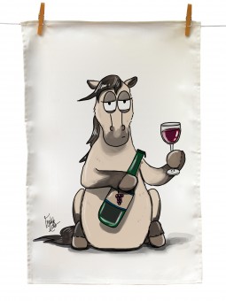 ‘Pass Me the Wine‘ Tea Towel