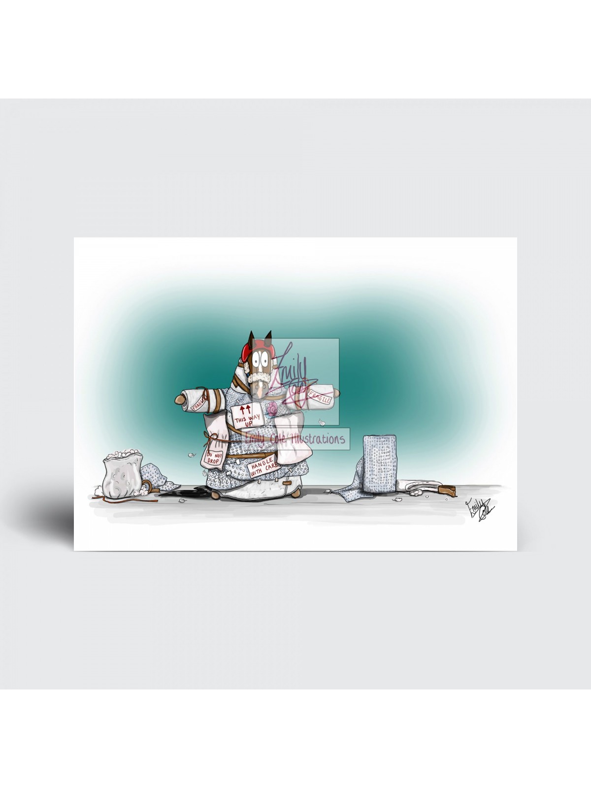 Fun Horse Greeting Card ‘Desperate times call for desperate measures’  by Emily Cole Illustration