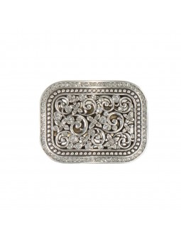 Floral Filigree Crystal Buckle