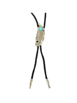 Double S Feather Bolo Tie