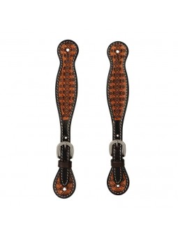 Floret Tooled Spur Straps