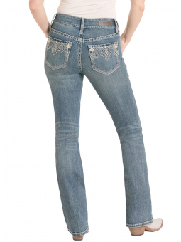 Mid Rise Raised Embroidered...