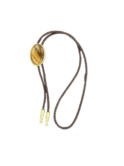 Double S Tiger Eye Bolo Tie