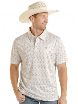 Aztec Motif Performance Polo