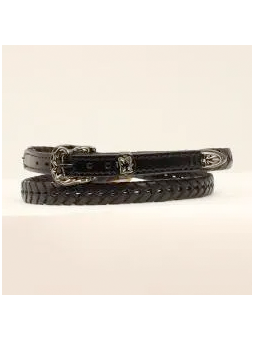 Hatband Leather Laced Black