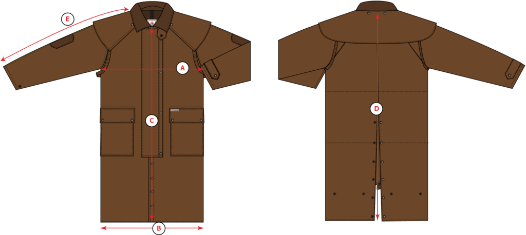 Scippis Longrider Coat Sizing Chart